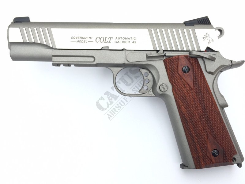 CyberGun airsoft pištoľ GBB Colt 1911 Rail Co2 Silver 