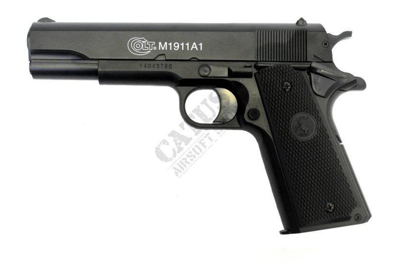 CyberGun airsoft pištoľ manuálna Colt 1911 A1 HPA kovový záver Čierna 