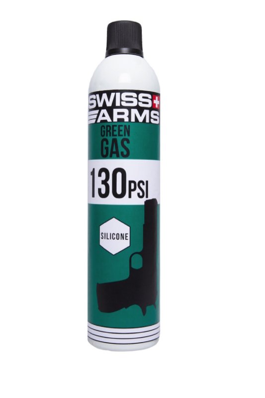 Airsoft plyn Green Gas 130 PSI s mazivom Medium 600ml Swiss Arms  