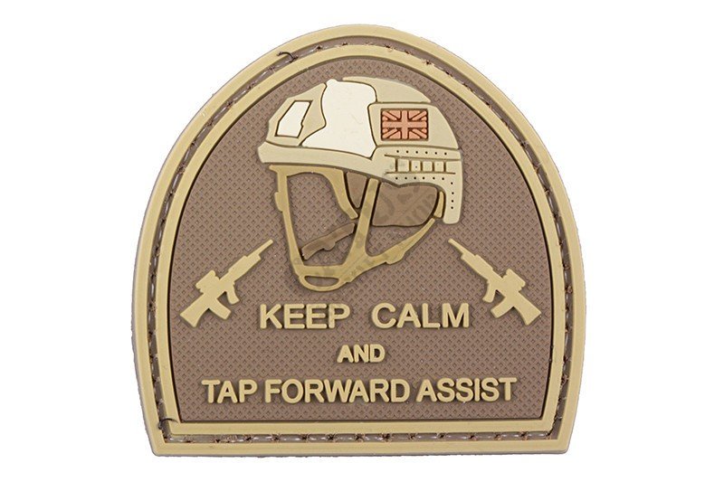 Nášivka na suchý zips 3D – Keep Calm And Tap Forvard Assist GFC Tactical Tan 
