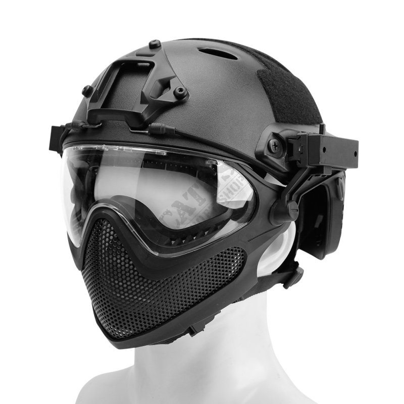 Airsoft helma a maska B-Typ Piloteer Set Guerilla Tactical L Čierna M