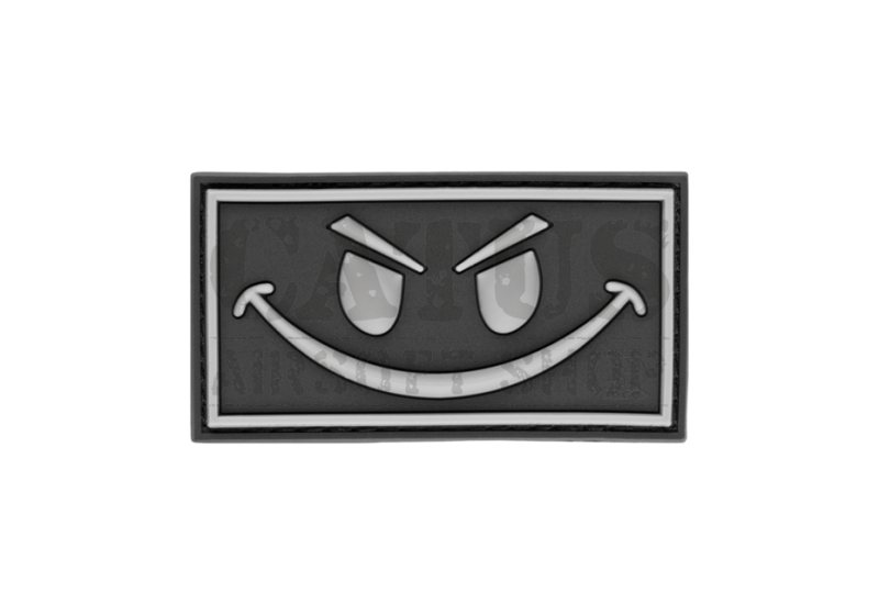 Nášivka na suchý zips 3D Evil Smiley Čierno-biela 