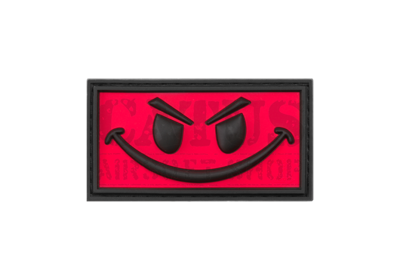 Nášivka na suchý zips 3D Evil Smiley Červená 