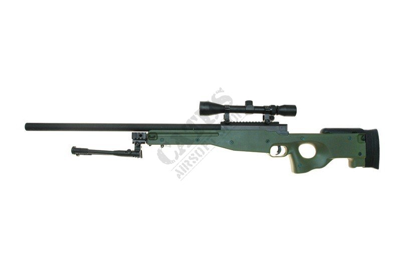 WELL Airsoft Sniper MB01C UPV s puškohľadom a dvojnožkou Oliva 
