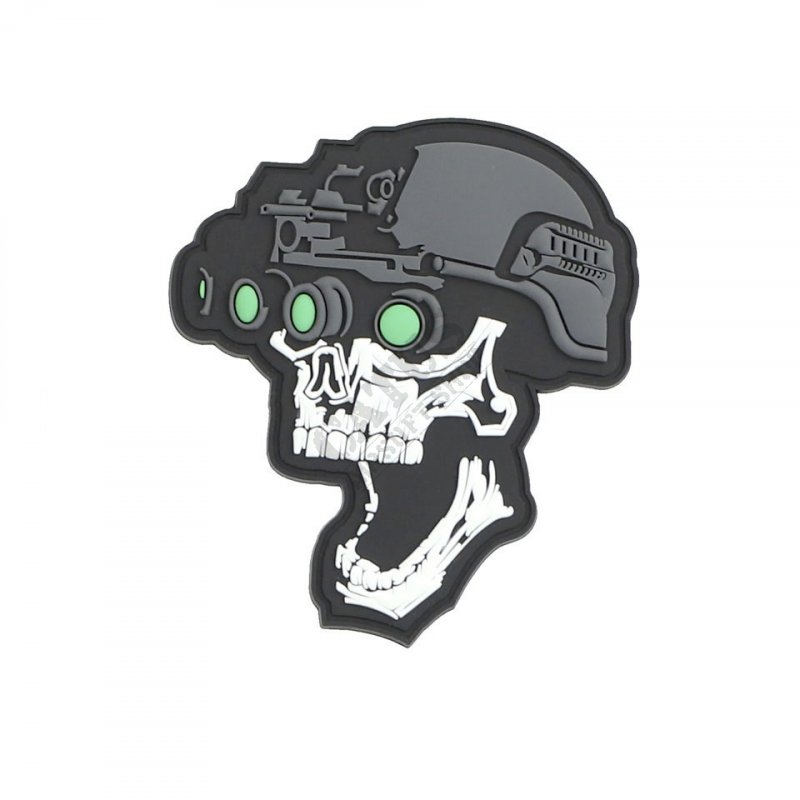Nášivka na suchý zips 3D Night vision skull 101 INC Biela 