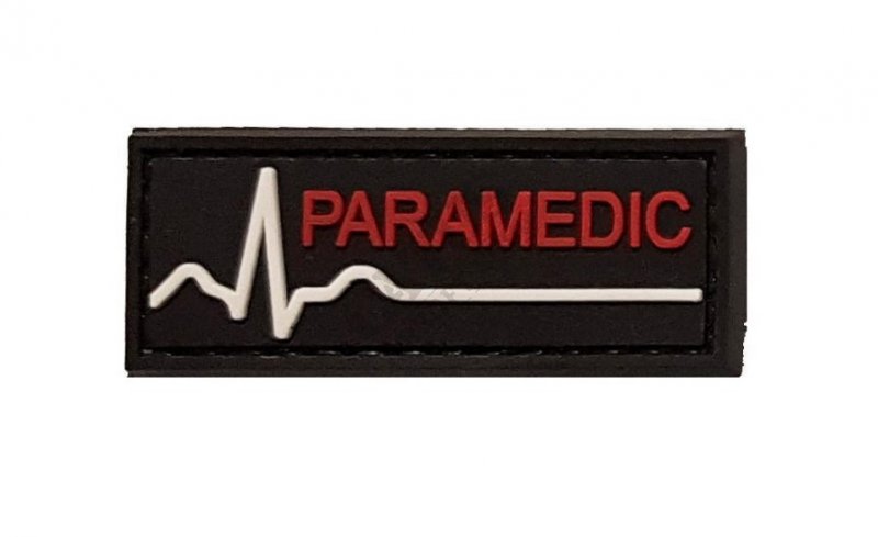 Nášivka na suchý zips 3D - Paramedic Čierna 