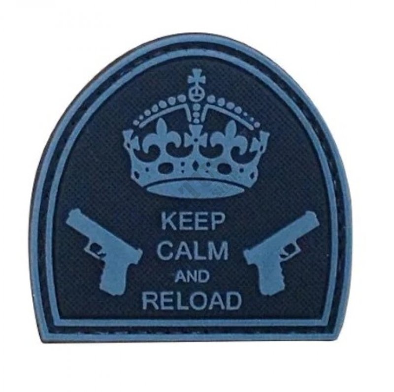 Nášivka - Keep Calm And Reload Čierna 