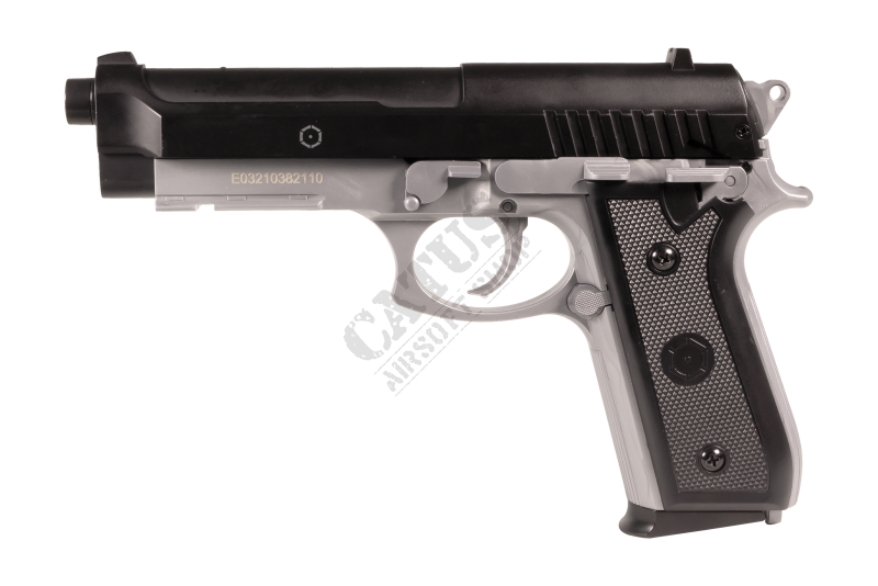 CyberGun airsoft pištoľ manuálna PT92 HPA Dual Tone Čierna-strieborná 