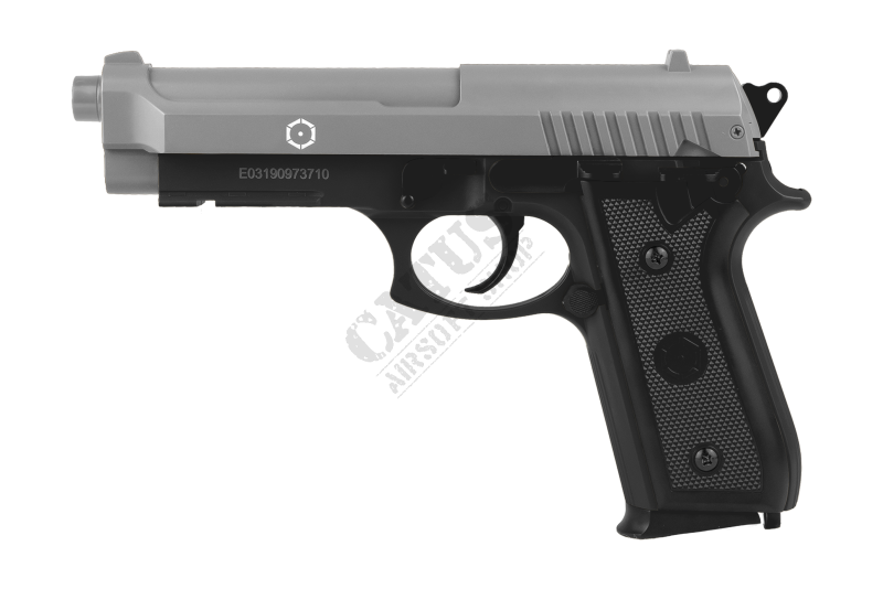 CyberGun airsoft pištoľ manuálna PT92 HPA Dual Tone Strieborná-čierna 