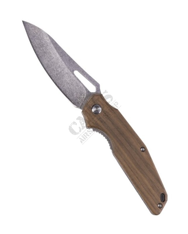 Nôž zatvárací s drevenou rúčkou a oceľovou čepeľou Mil-Tec  