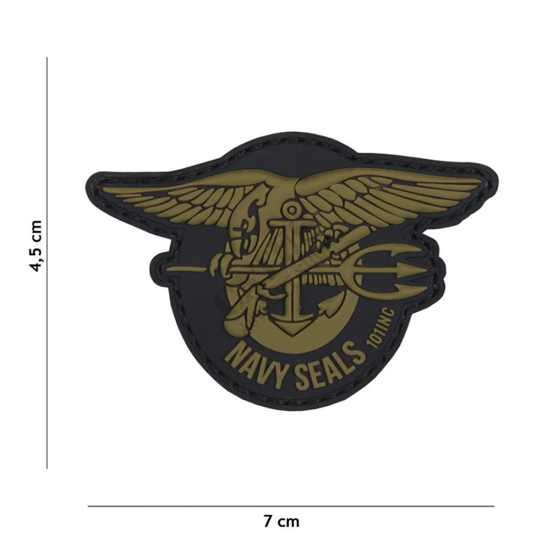 Nášivka na suchý zips 3D Navy seals 101 INC Oliva 