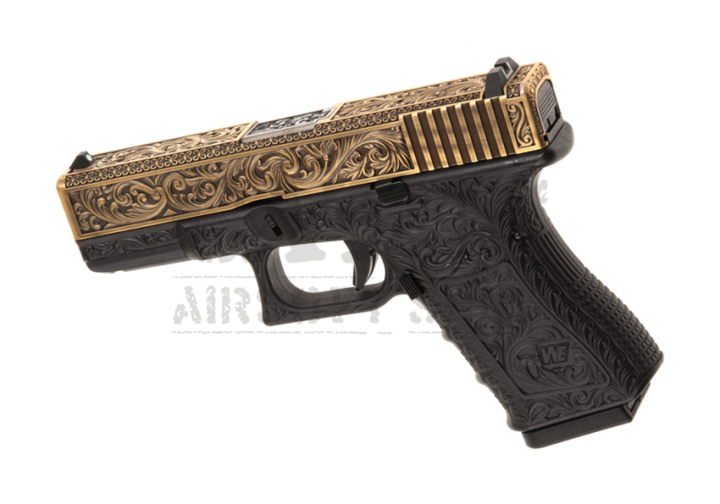 WE Airsoft pištoľ GBB WE19 Etched Metal Version Green Gas  