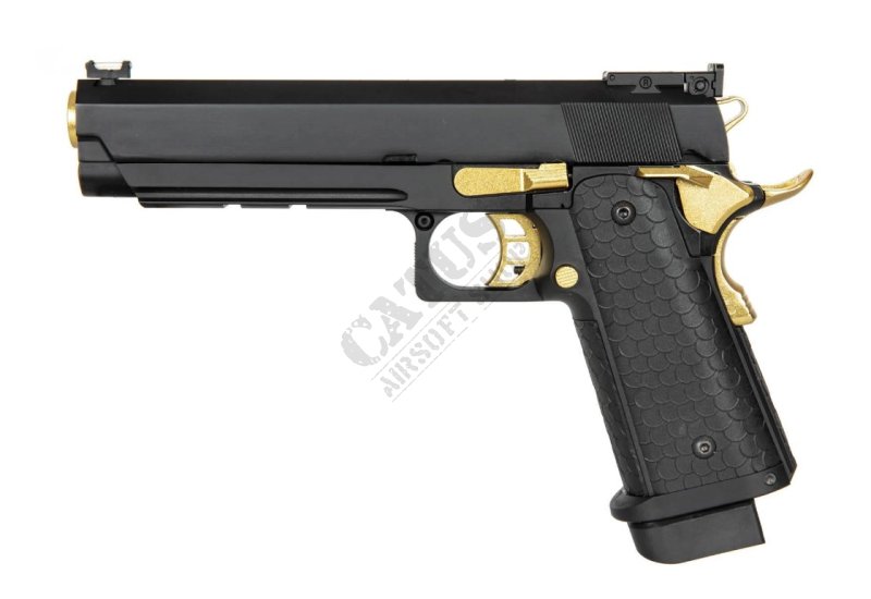 Double Bell airsoft pištoľ GBB Hi-Capa 5.1 Green Gas Čierno-zlatá 