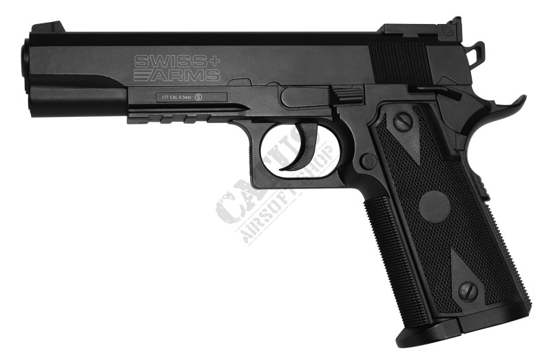 Swiss Arms vzduchová pištoľ P1911 Match 4,5mm CO2 NBB Čierna 
