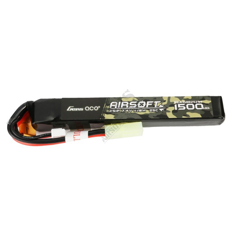 Airsoft battery LiPo 7,4V 1500mAh 25C mini Tamiya Gens Ace  