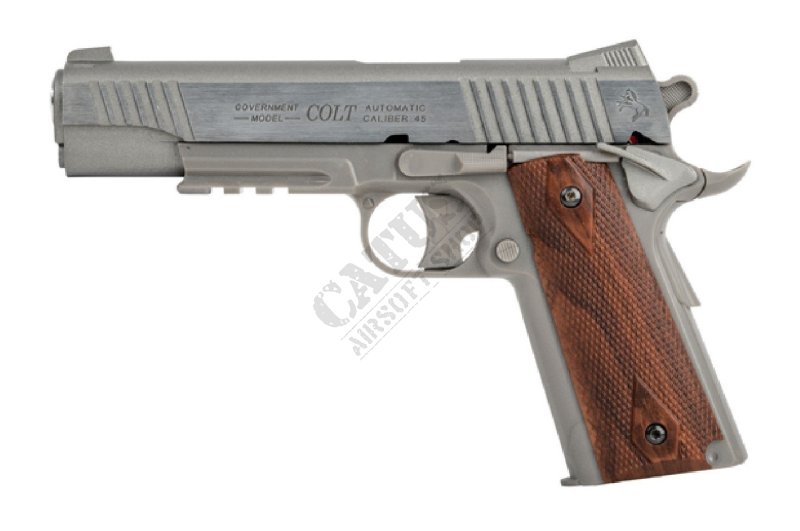 CyberGun airsoft pištoľ NBB Colt 1911 Rail Stainless CO2  